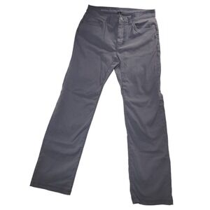 PrAna Brion Slim Fit Chino Pants Nylon Stretch Hiking Outdoors Gray Men's 34x32